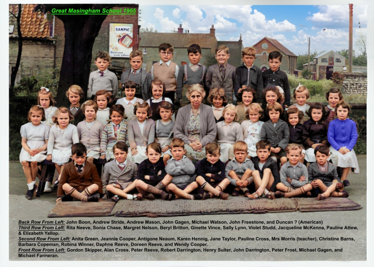 Photograph. Mrs Morris Class 1955 (Great Massingham Archive).